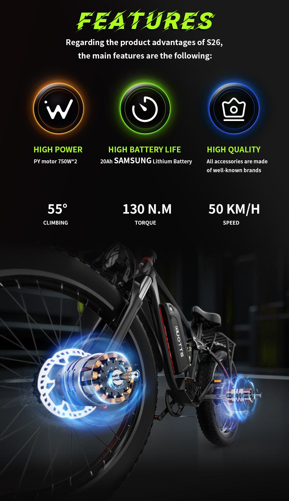 DUOTTS S26 Pro Electric Bike-Vostro Cycles