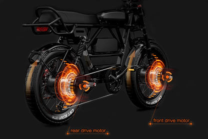 LANKELEISI X-Black Knight Dual Motor Electric Bike-Vostro Cycles