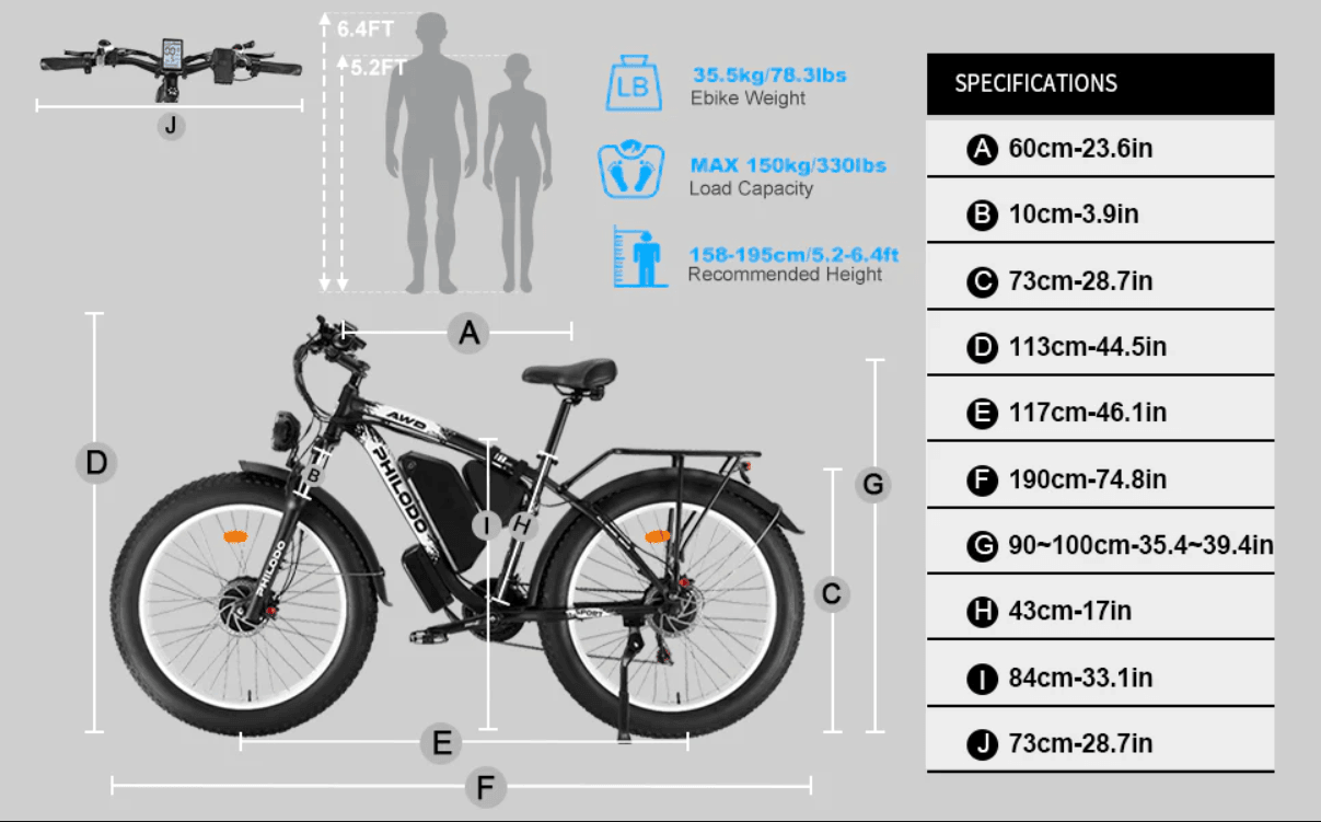 Philodo H8 Dual Motor Cargo Electric bike-Vostro Cycles